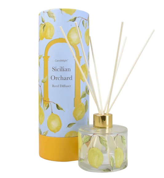 Sicilian Orchard Reed Diffuser in Gift Box Basil and Wild Lemon Scent 150ml
