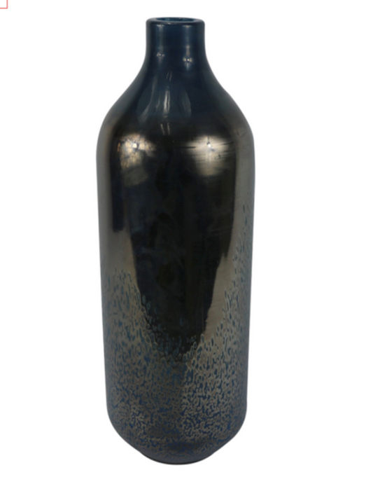 Dark Blue Handmade Decorative Glass Bud Vase