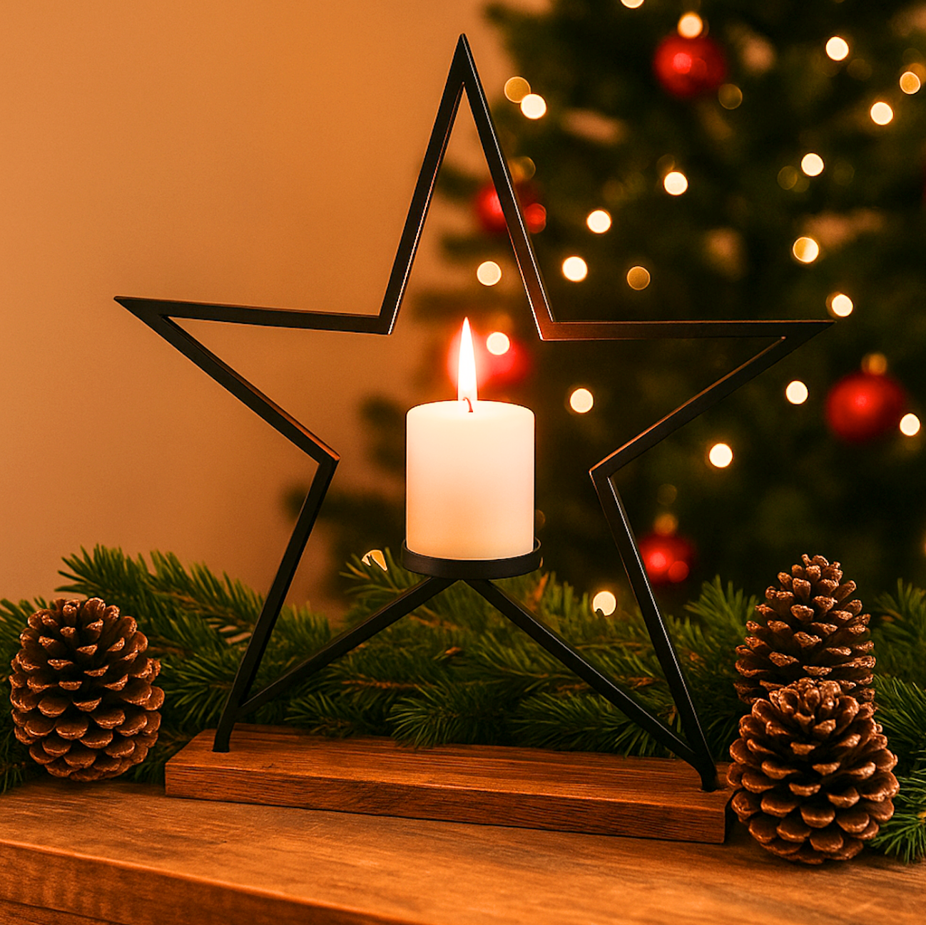 Black Star Candle Holder - X Large