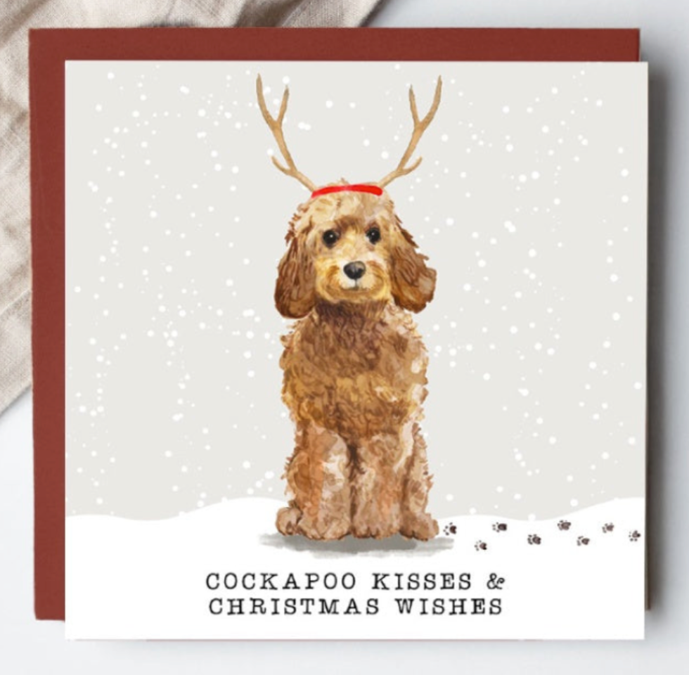 Cockapoo Kisses & Christmas Wishes Card