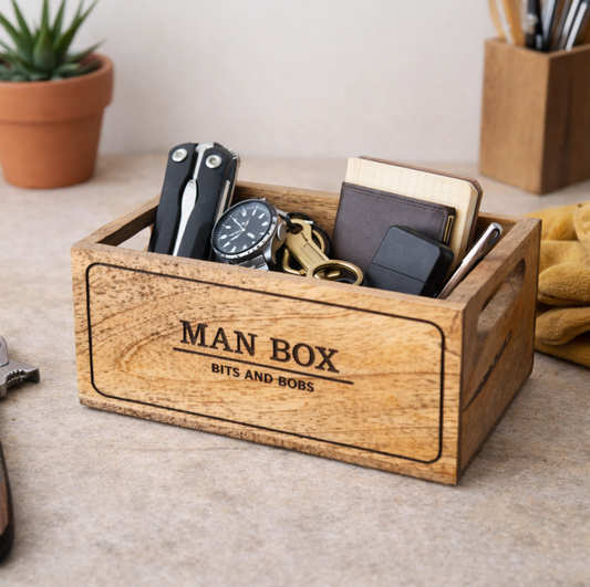Man Box Wooden Storage Crate