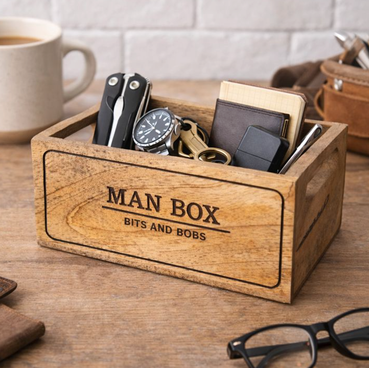 Man Box Wooden Storage Crate