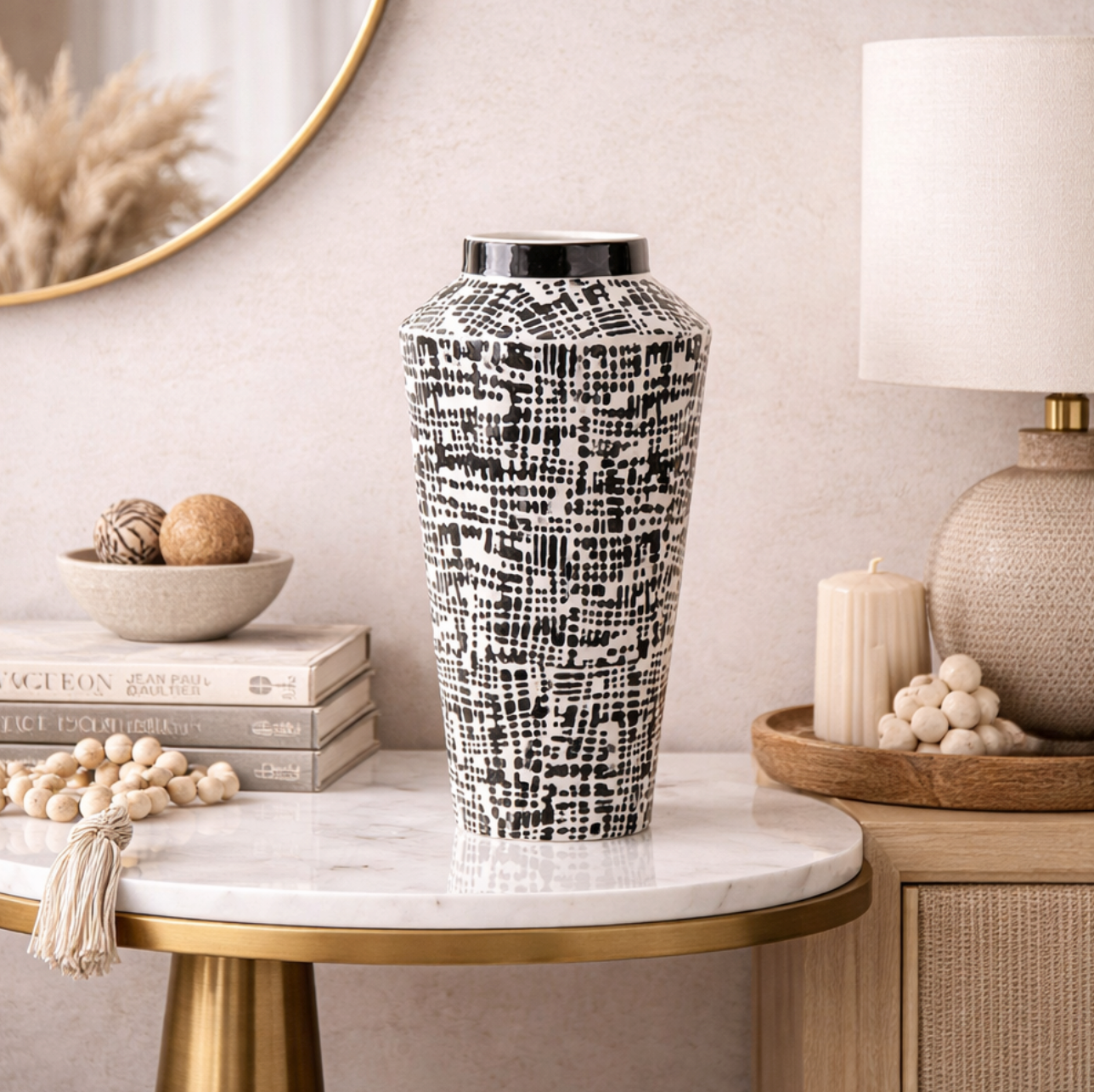 Monochrome Weave Vase