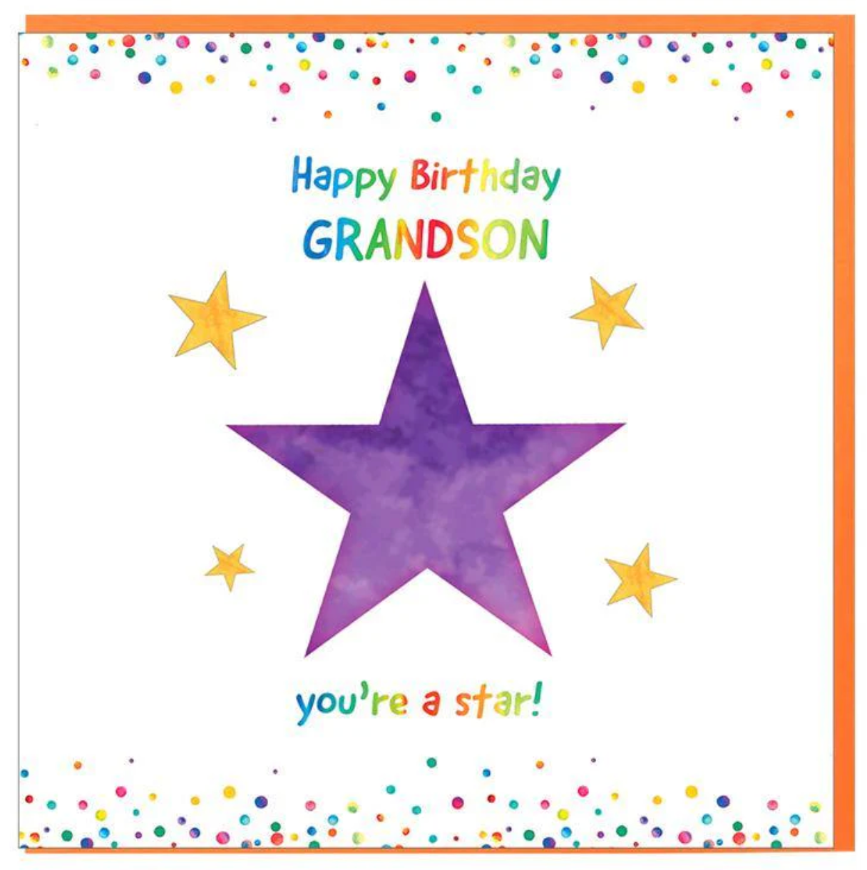 Star Happy Birthday Grandson Card