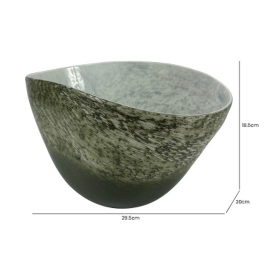 Verde Echo Green Decorative Handmade Glass Bowl