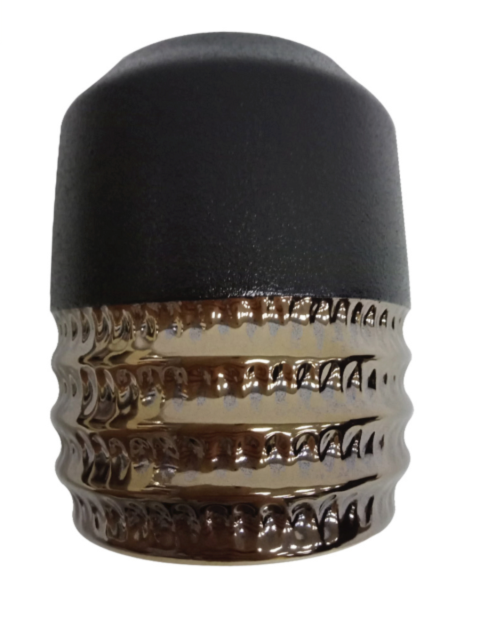 Black & Textured Bronze Tealight Holder | Medium