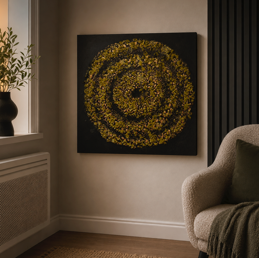 Black & Gold Spiral Abstract Canvas