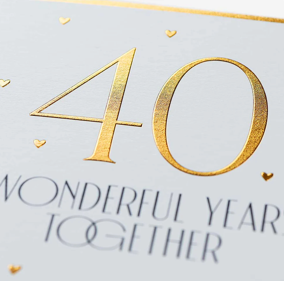 40 Wonderful Years Anniversary Card