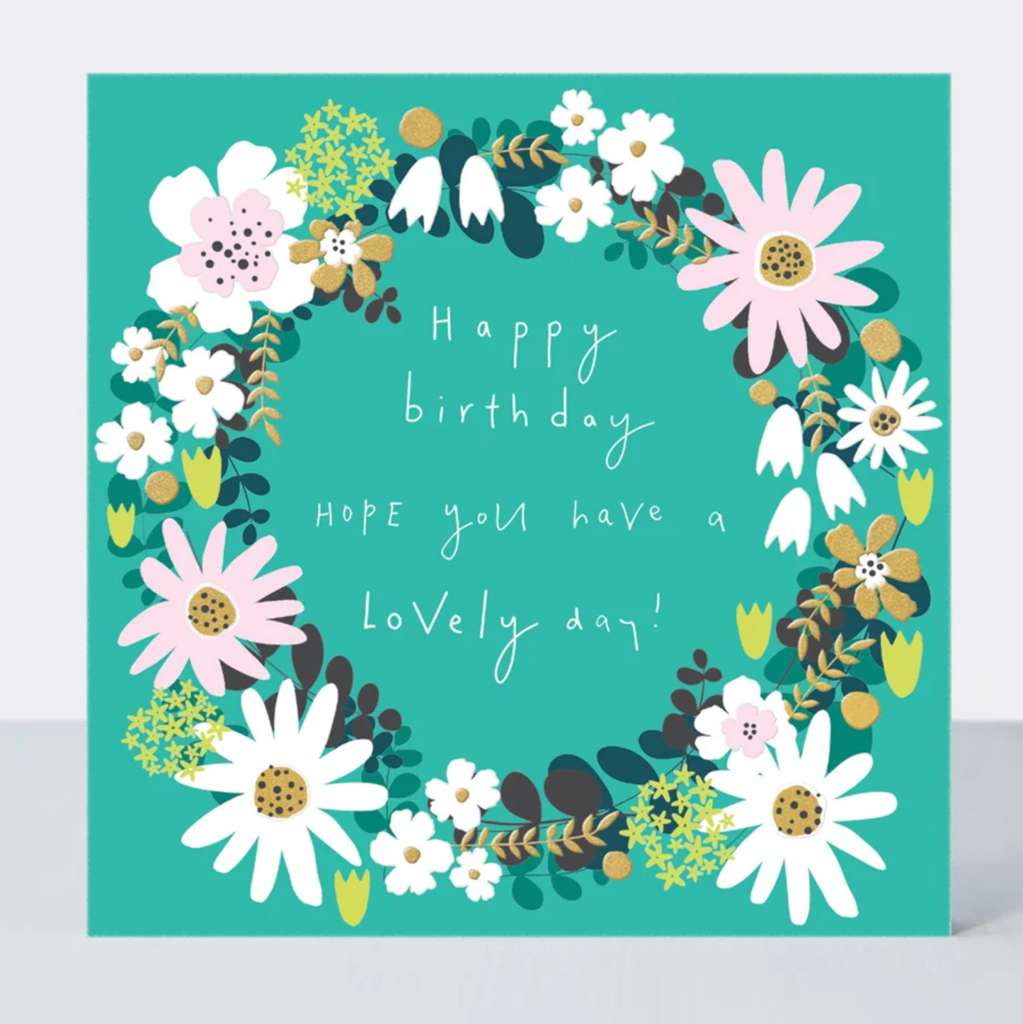 Blooming Wreath Happy Birthday Greetings Card