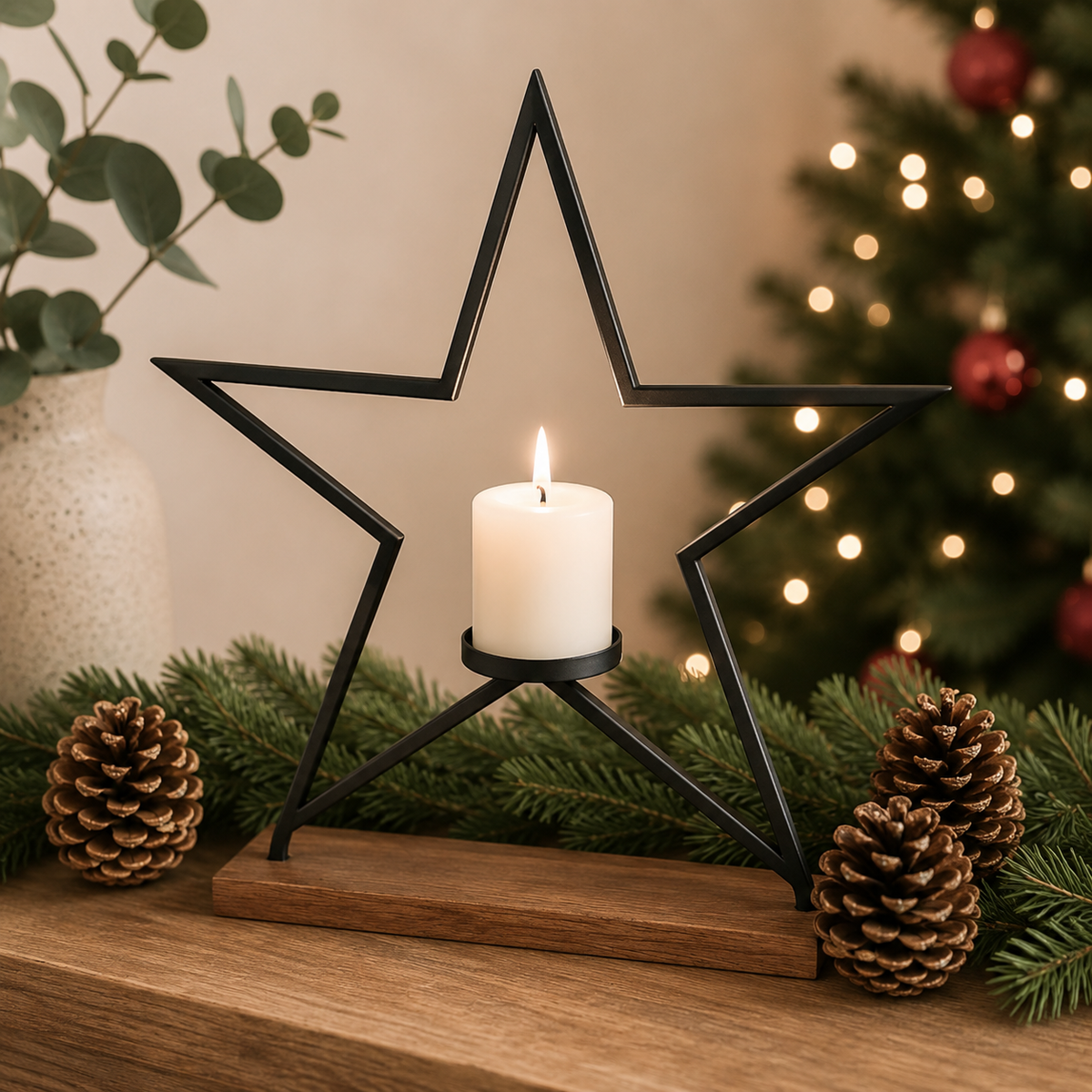 Black Star Candle Holder - X Large