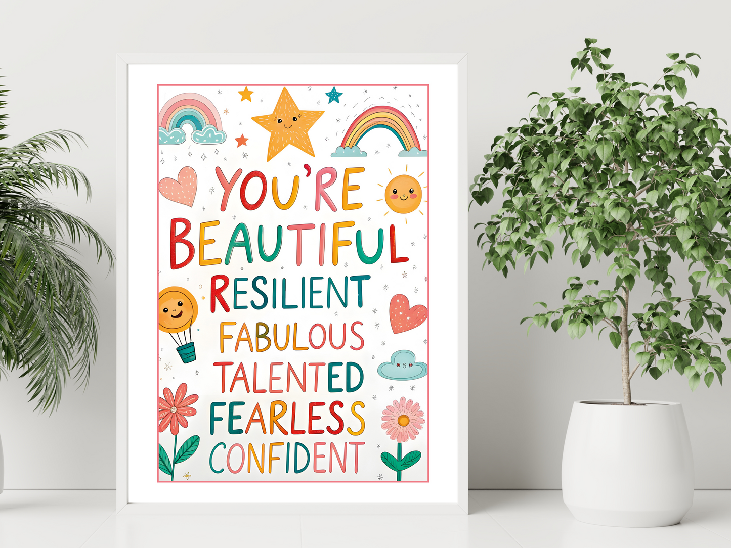 You’re Beautiful Kids Print | Positive Quote Poster