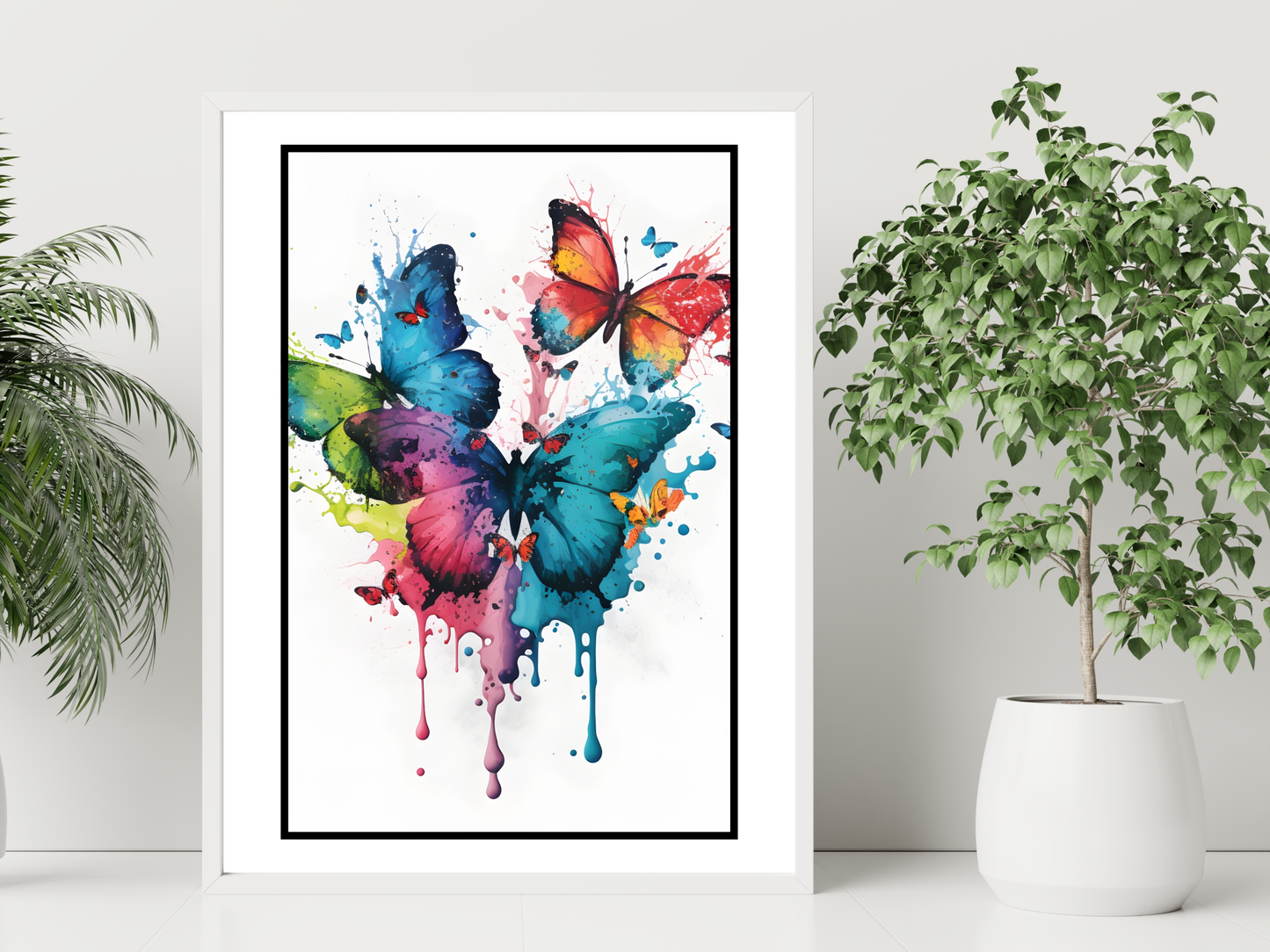 Watercolour Butterfly Family Art