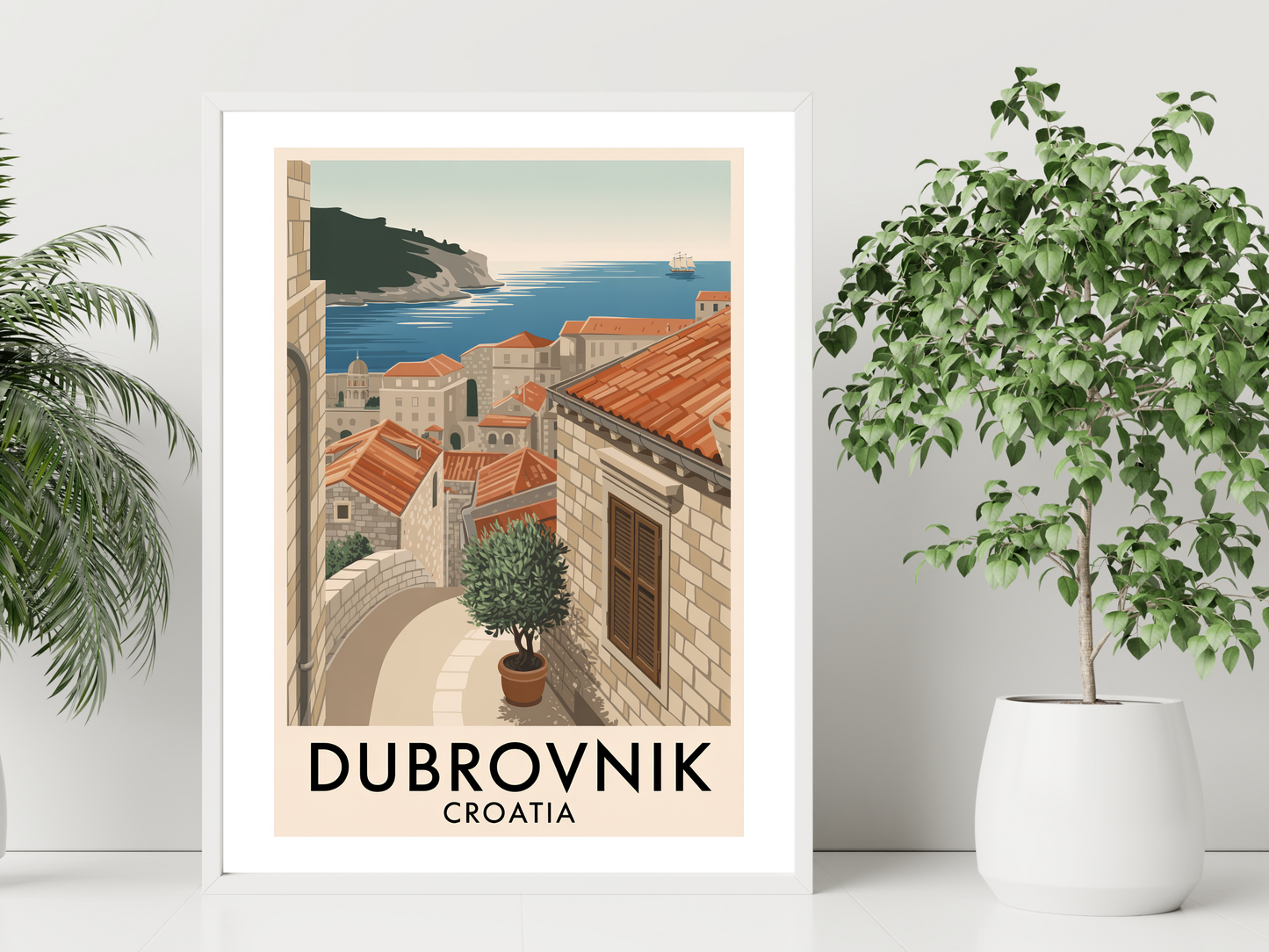 Dubrovnik Croatia Travel Poster | Vintage City Print
