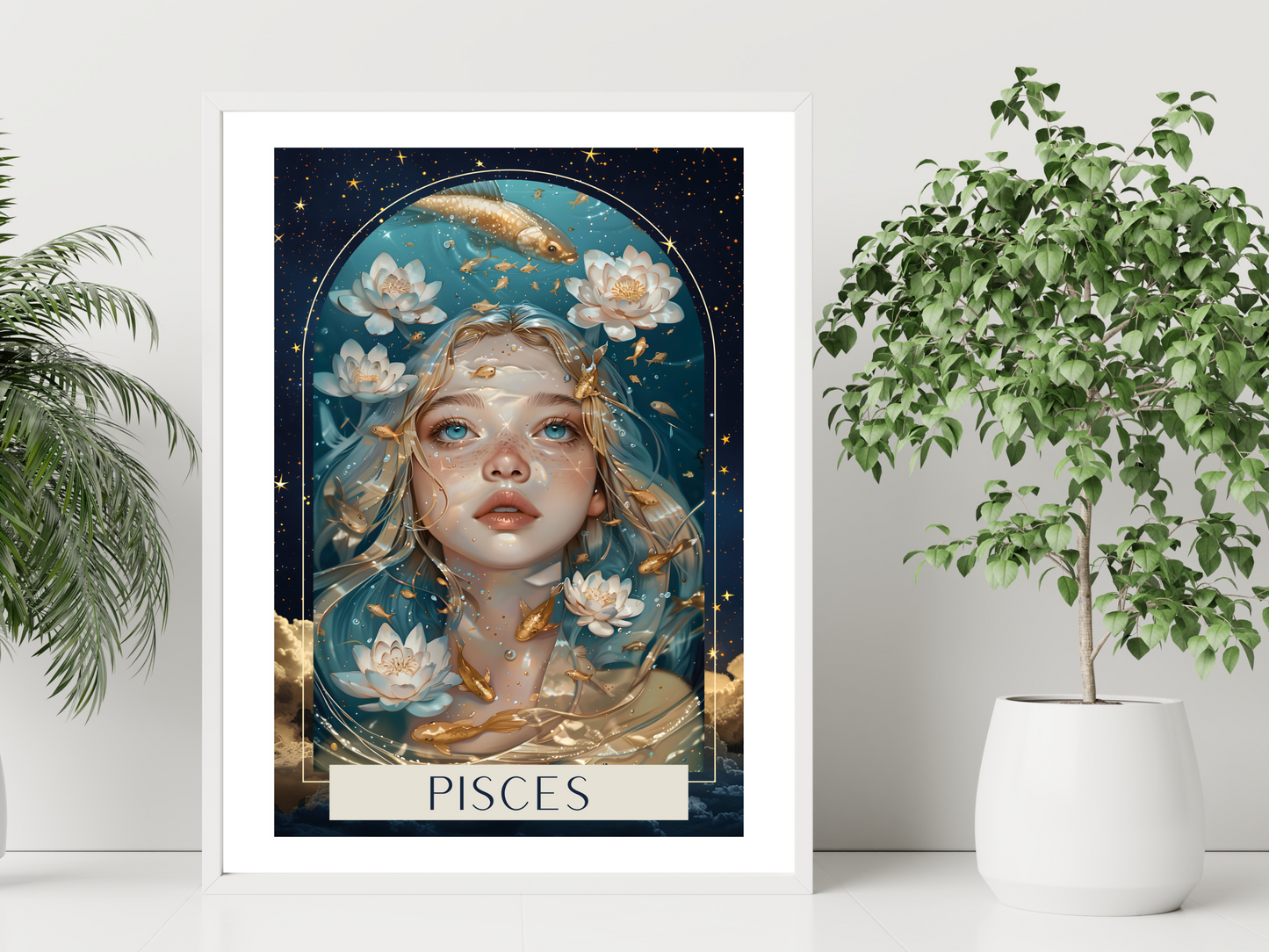 Pisces Zodiac Tarot Print | Astrology Poster