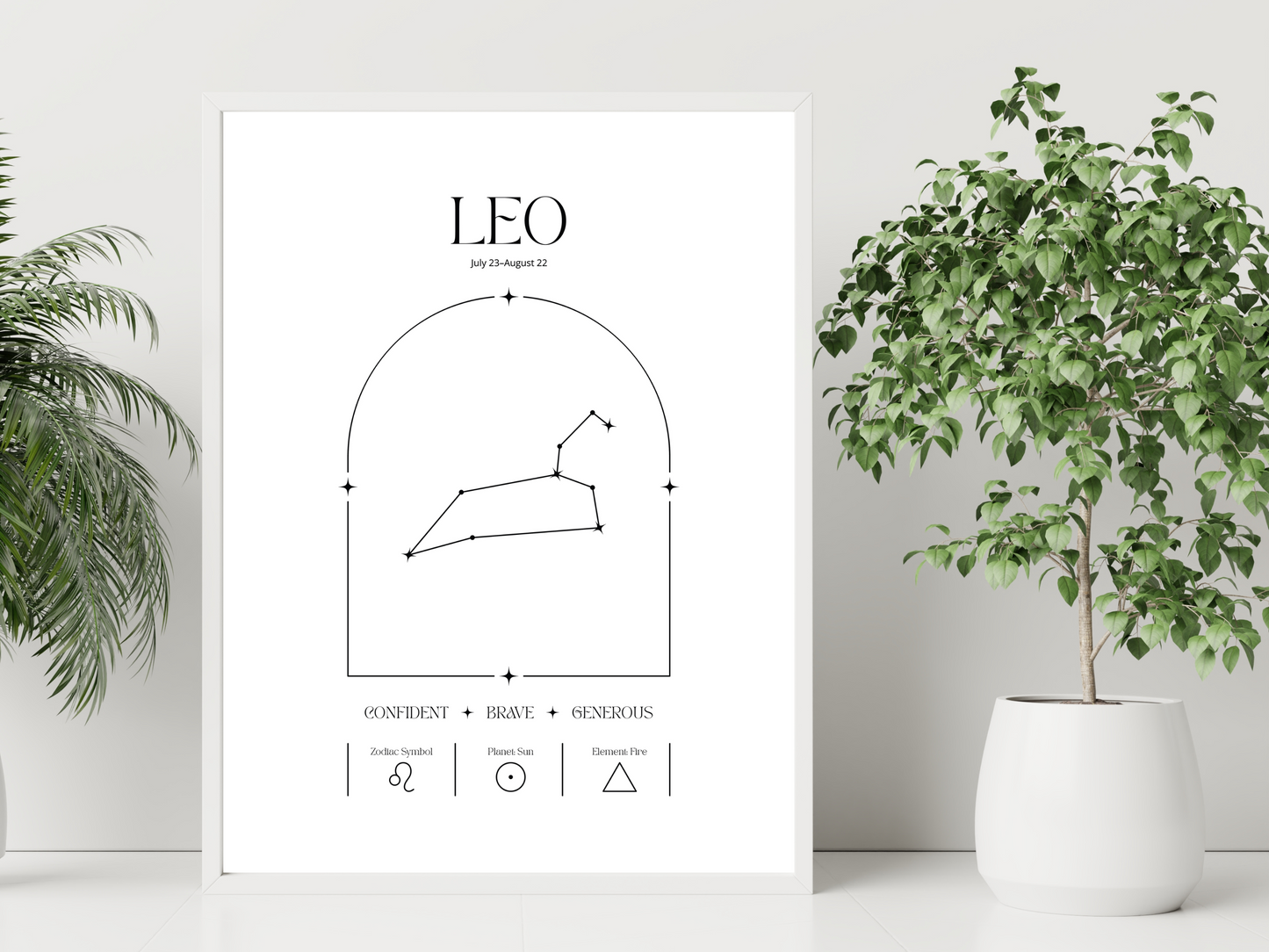 Leo Zodiac Print | Minimalist Astrology Poster