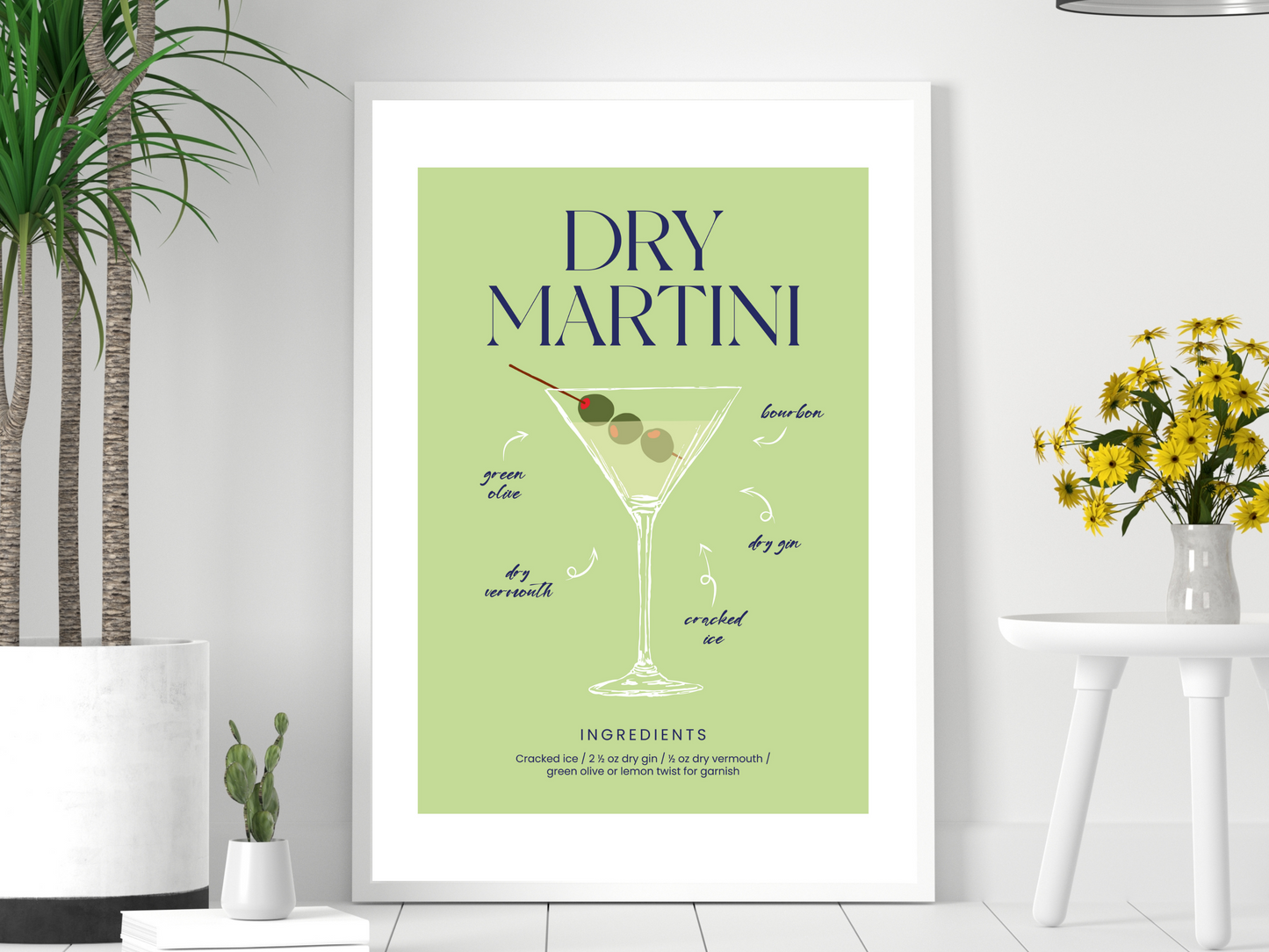Dry Martini Green Cocktail