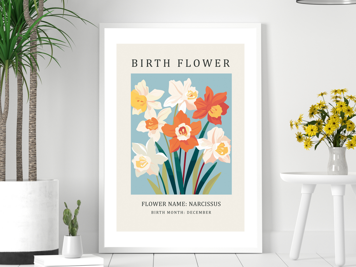 Birth Flower Print December Narcissus | Birthday Month Poster