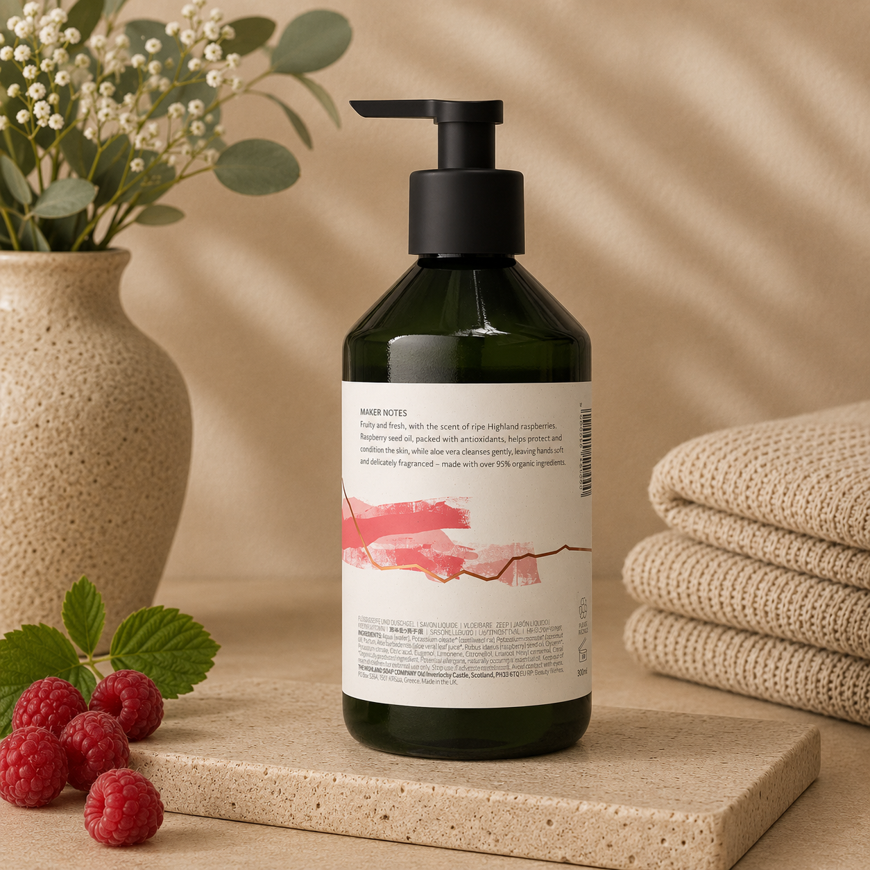 Wild Scottish Raspberry Hand Wash | Highland Soap Co. | 300ml