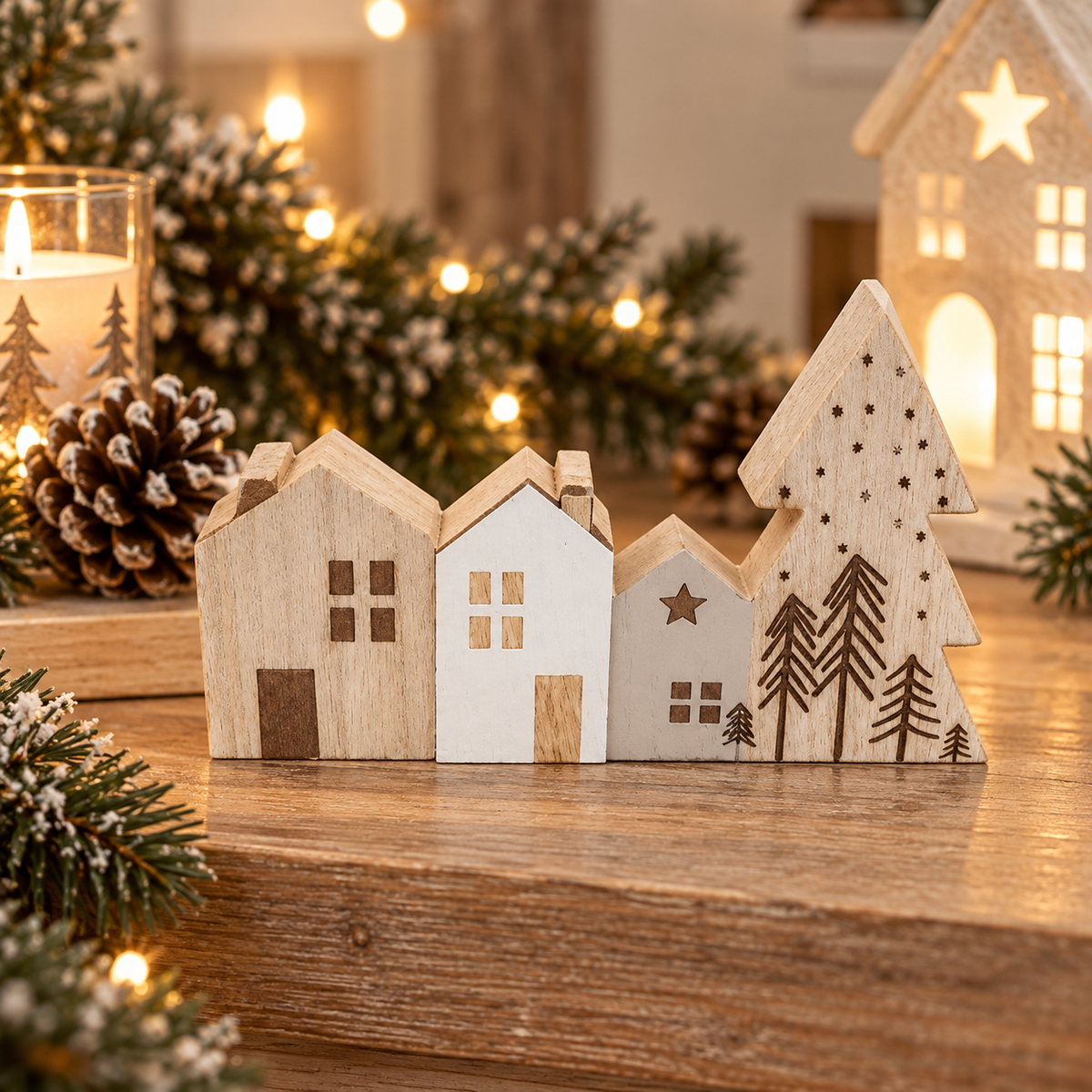 Wooden Village Decoration