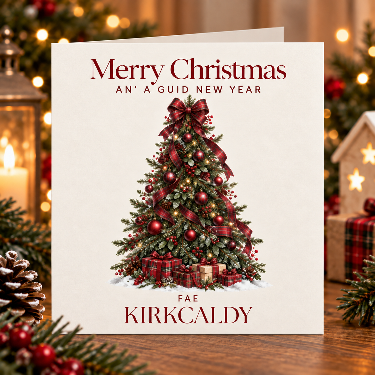 Merry Christmas Fae Kirkcaldy Tree Card