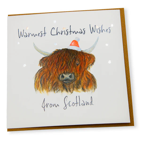 Warmest Christmas Wishes From Scotland Highland Cow