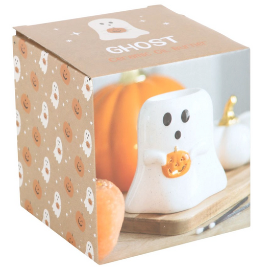 Ghost Shaped Wax/Oil Burner shown in its printed gift box
