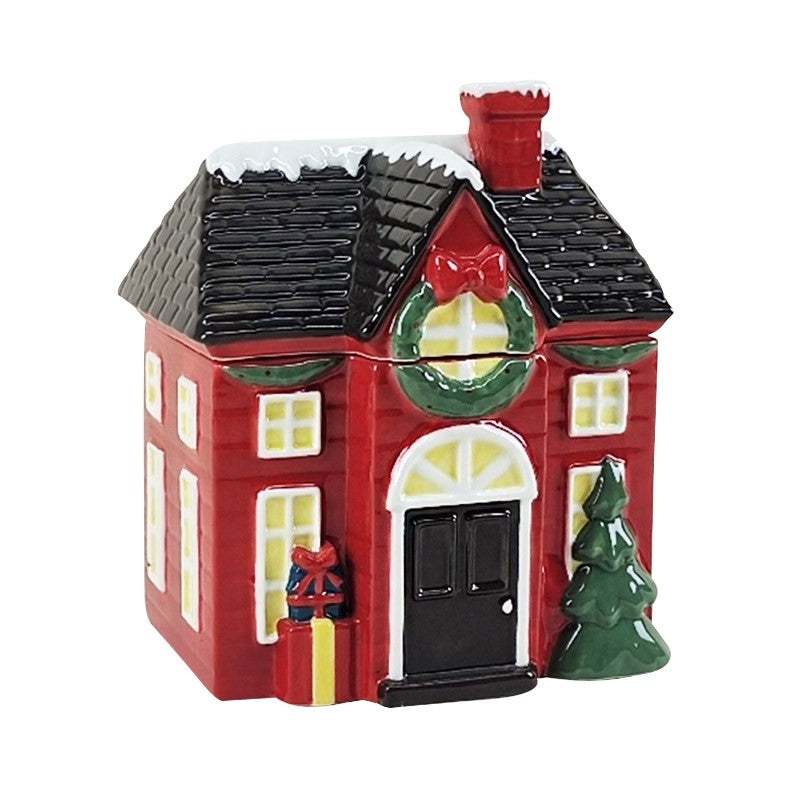 Ceramic Christmas House Cookie Jar