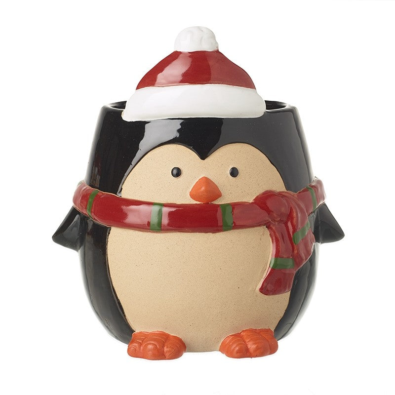 Ceramic Penguin In Santa Hat Pot
