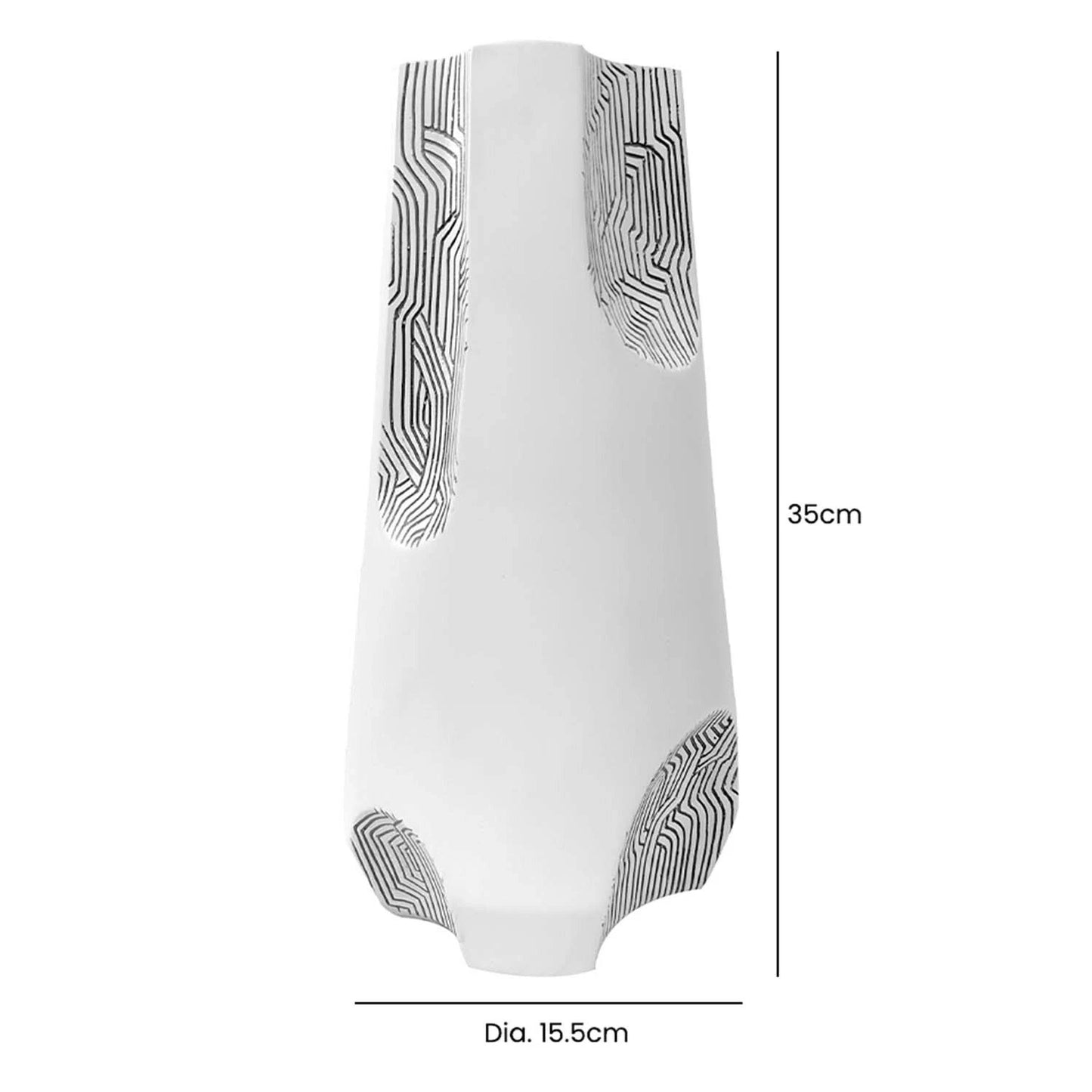 White & Grey Sculptured Vase