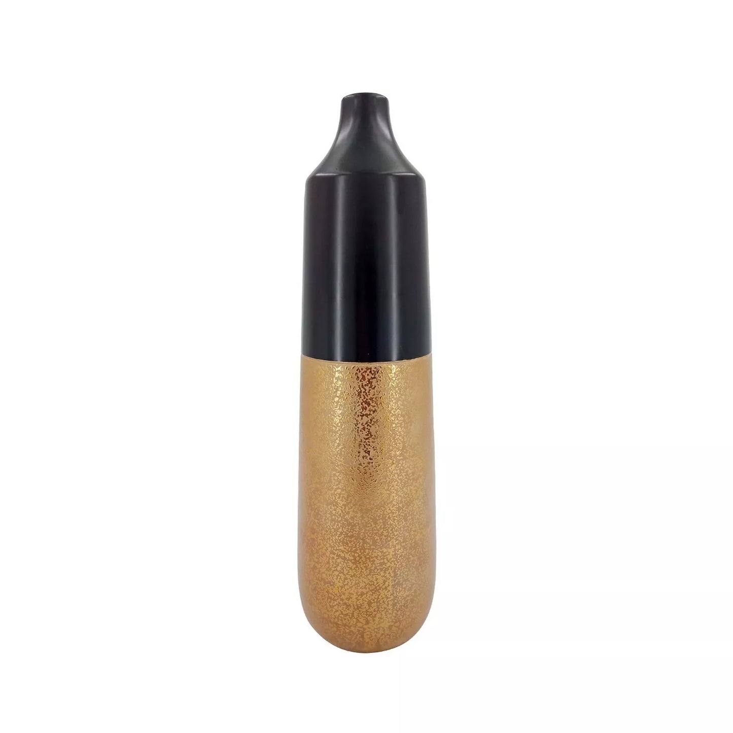 Black & Gold Textured Ceramic Vase (Large)