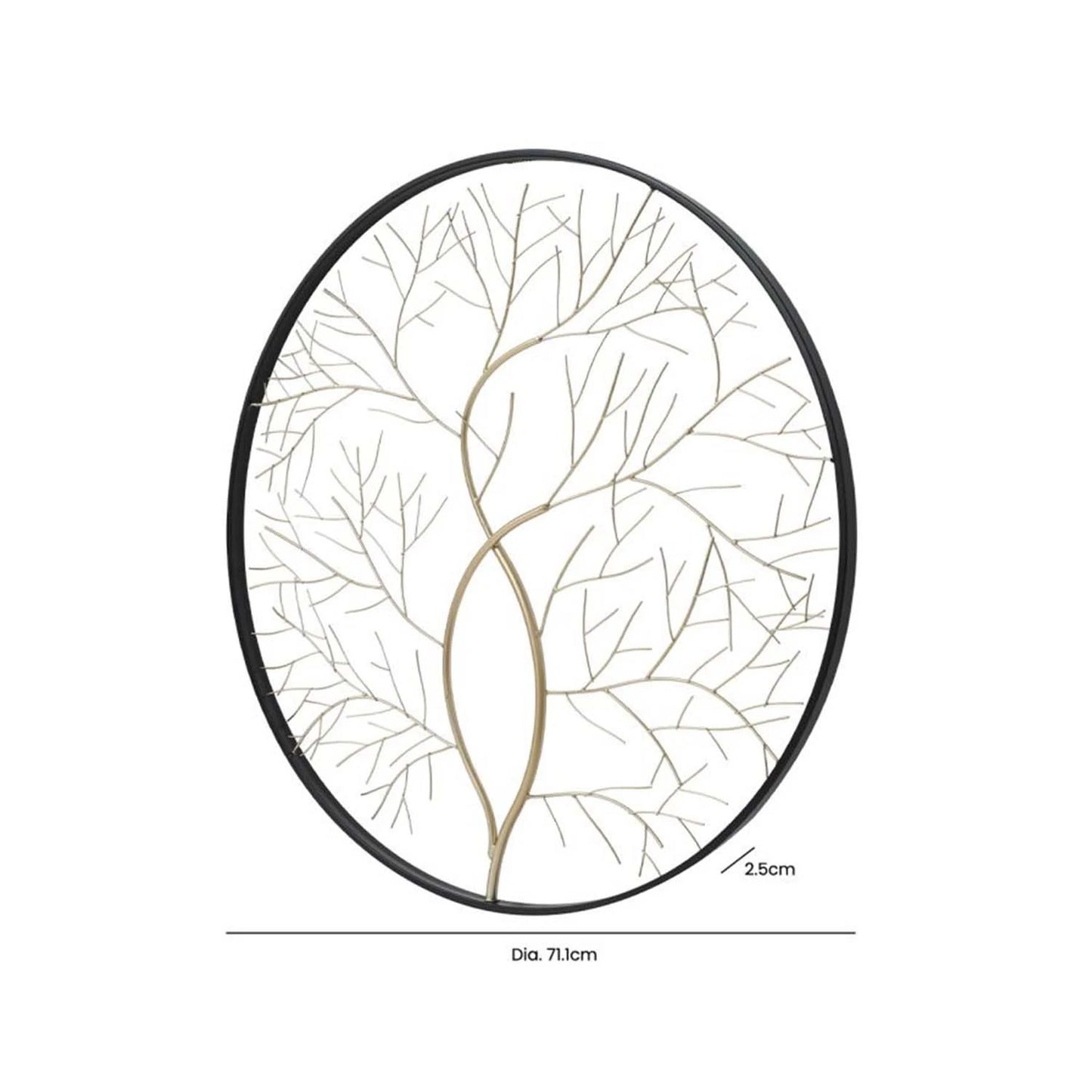 Black & Gold Tree Wall Hanging 71cm