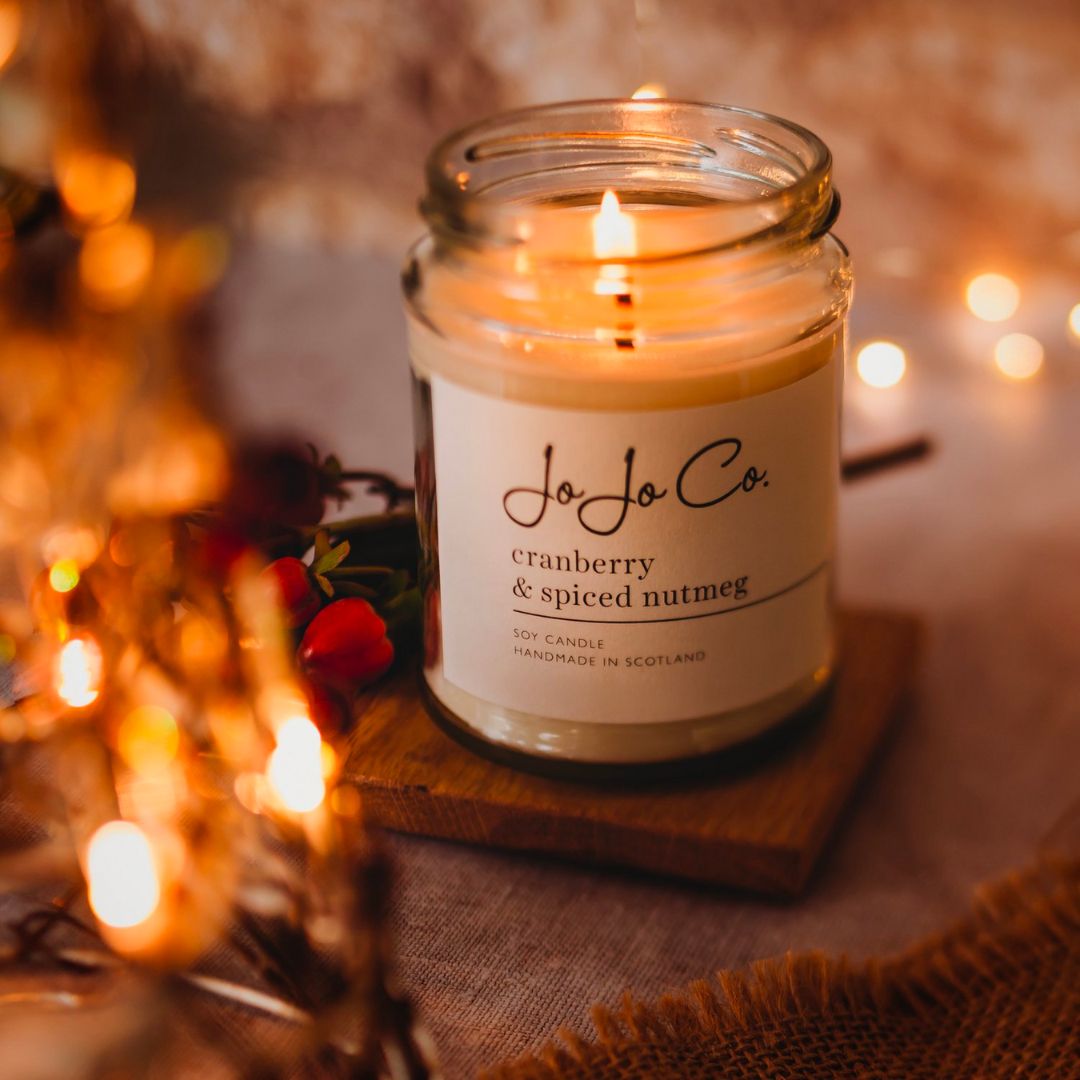 JoJo Co. Cranberry & Spiced Nutmeg Luxury Candle