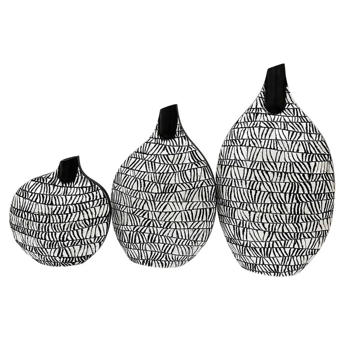 Black & White Patterned Vase - Small