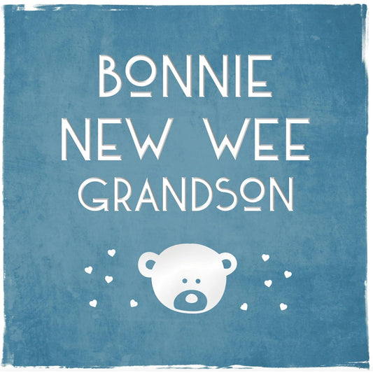 Bonnie New Wee Grandson Greetings Card