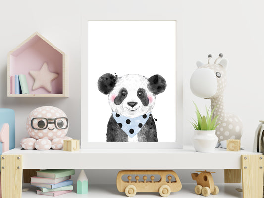 Watercolour Cute Panda & Bandana