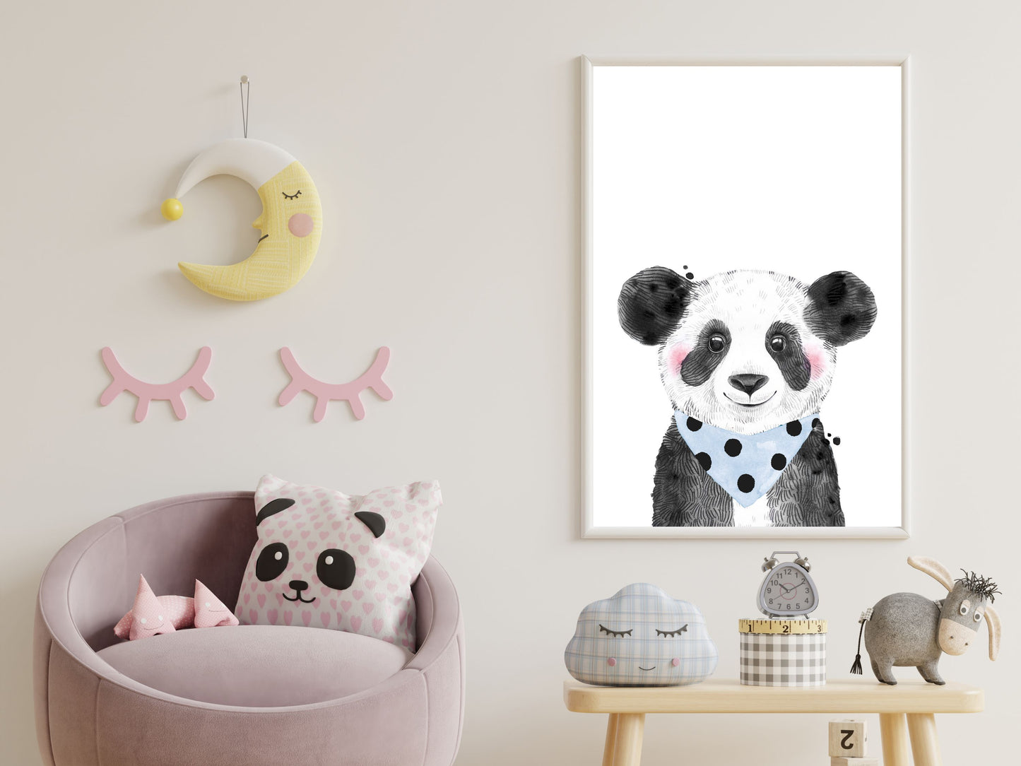 Watercolour Cute Panda & Bandana