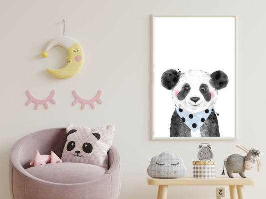 Watercolour Cute Panda & Bandana