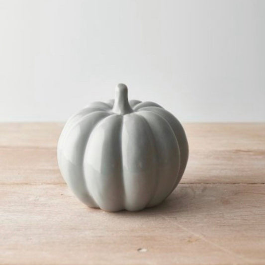 Small Grey Ceramic Pumpkin