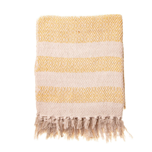 Yellow Diamond Twill Blanket Throw