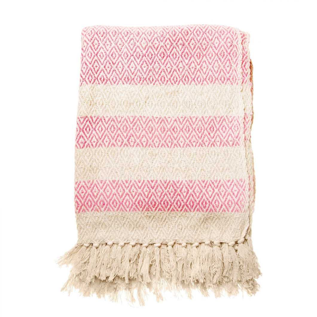 Pink Diamond Twill Blanket Throw
