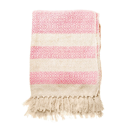 Pink Diamond Twill Blanket Throw
