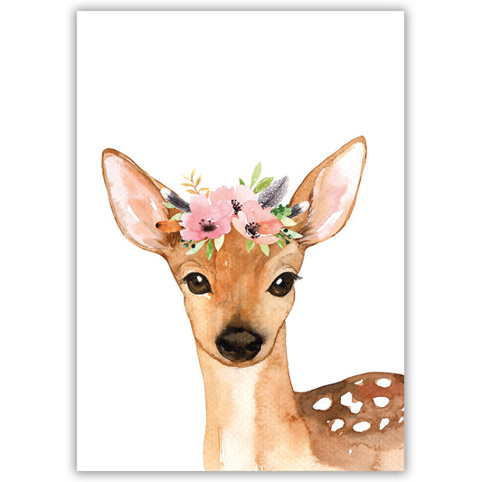 Floral Woodland Deer