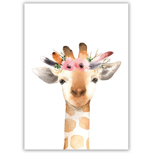 Floral Woodland Giraffe