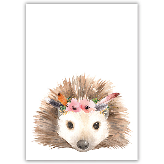 Floral Woodland Hedgehog