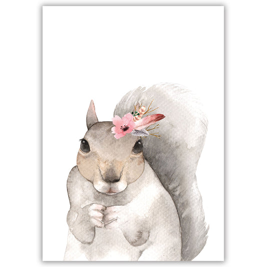 Floral Woodland Squirrel