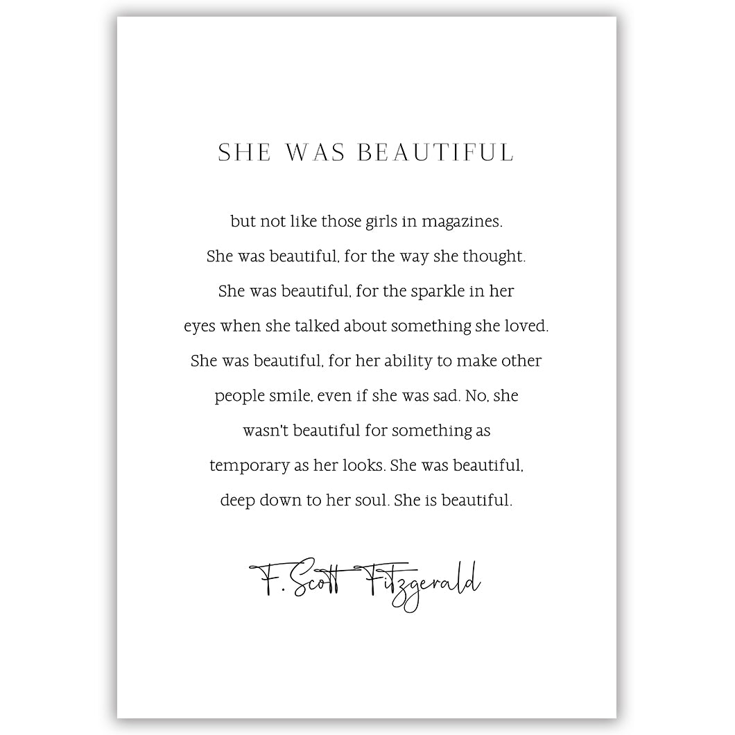 She Was Beautiful Two - F.Scott Fitzgerald Quote