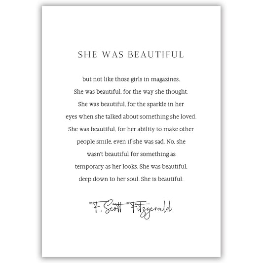 She Was Beautiful Two - F.Scott Fitzgerald Quote