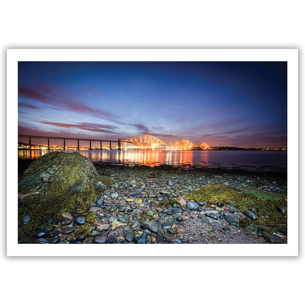 Forth Rail Bridge Glowing Red