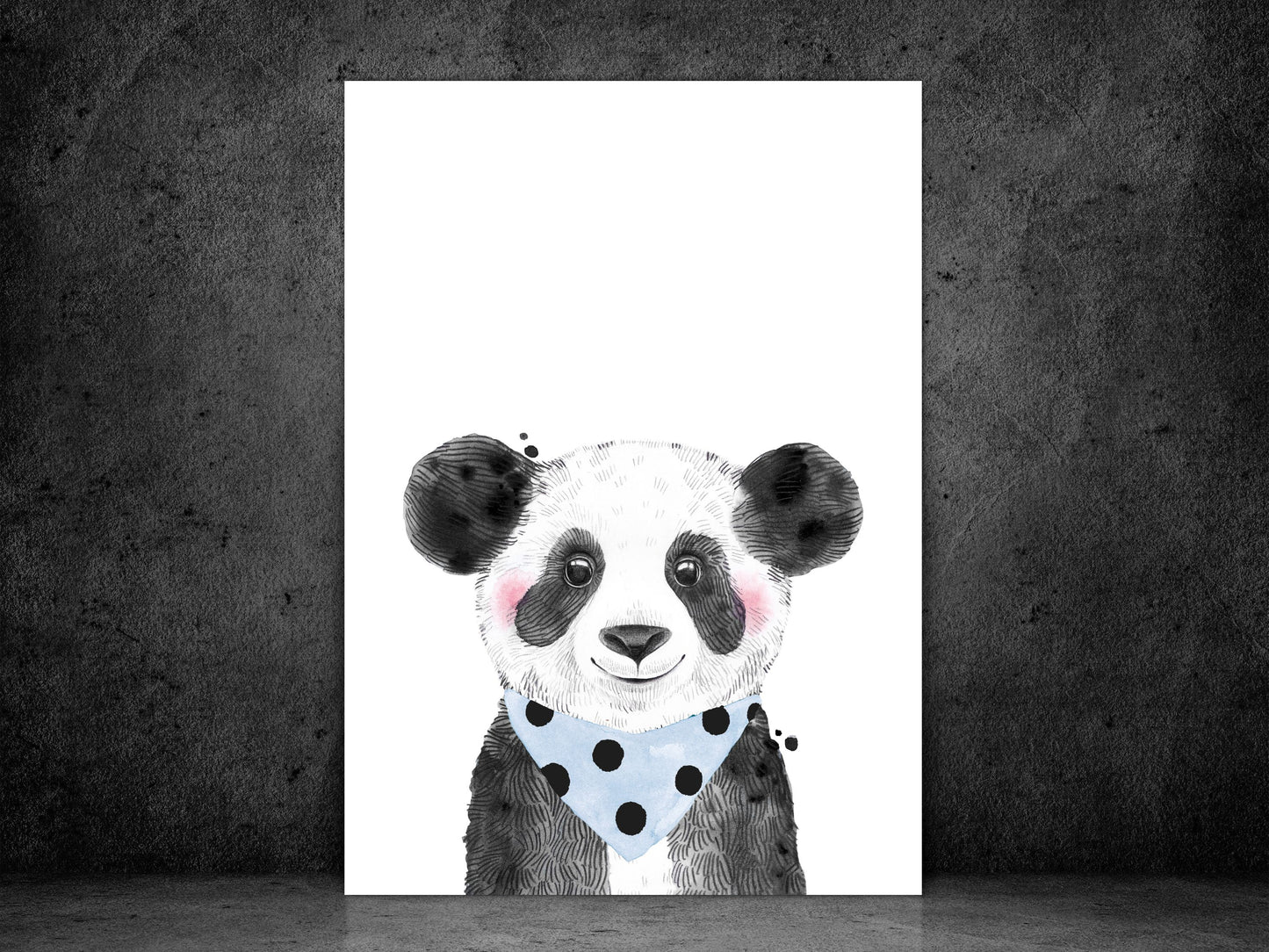 Watercolour Cute Panda & Bandana