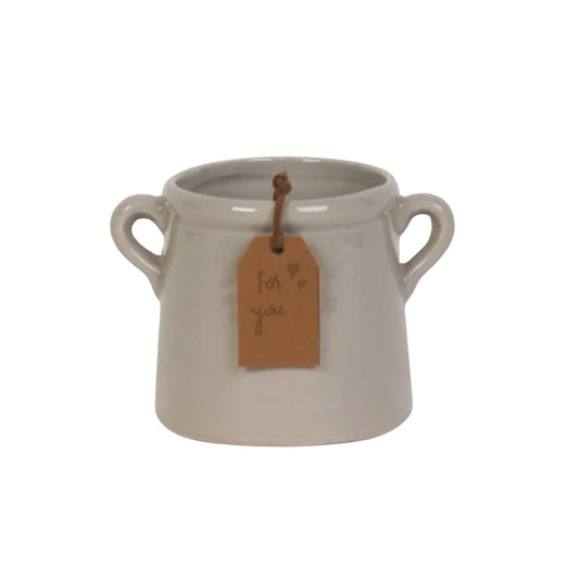Small Grey Planter with 'For You' Tag